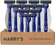 Harry's Men's Disposable Razors, 3-Blade Razors with Lubricating Strip and Pivoting Head, 10 count(Pack of 1)