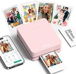 Nelko Photo Printer, PP01 Color Mini Portable Printer, Instant Smartphone Inkjet Printer, Sticky-Back Rechargeable Portable Picture Printer for iOS & Android, Smart AI APP, Valentine's Day Gift,Pink