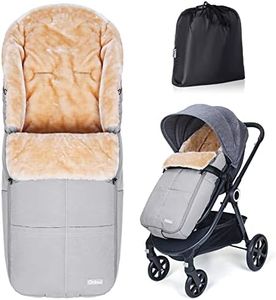 Orzbow Stroller Footmuff Universal | Faux Wool Baby Bunting Bag | Warm, Weather-proof, Adjustable Buckles | Winter Stroller Blanket Cover | Baby Sleeping Bag for Cold Weather Accessories, Light Gray