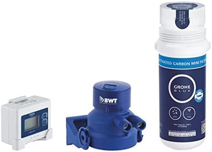 GROHE Blue Under Sink Water Filter - Activated Carbon Filter Starter Set (Filter Head, Flow Meter for Filter Lifetime Measurement, Capacity 1500 L), for Use Blue Pure Kitchen Taps, 41136000