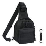 flintronic Tactical Shoulder Bag, Tactical Molle Sling Chest Pack, Laptop Daypack Daysack Military Mini Backpack for Hiking,Cycling, Traveling (Include 1*Keychain)