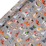 Glick Luxury Roll Wrap, Dog Lovers Wrapping Paper, Perfect for Gift Wrapping, Dog Gift Paper, Dog Wrapping Paper for Presents, 4 metres x 70 cm, Grey