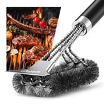 GQC BBQ Grill Cleaning Brush&Scraper – Barbecue Wire Brush for Grill– 18.3'' Stainless Grill Grate Cleaner - Safe Grill Accessories&Tools for Charcoal/Electrical/Infrared, Easier and Effective Clean