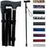 Life Healthcare Walking Stick for Women and Men, for Elderly Or Disabled, Folding Adjustable Height, Right Or Left Handed, Non-Slip Rubber Tip, Wrist Strap, Lightweight (Black)