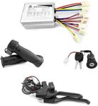 L-faster 24V 36V 48V 500W Brushed Motor Controller Kit With Key Switch Throttle Aluminium Brake Lever For Electrical Scooter Bicycle Motor (Braker Handle throttle kit, 36V 500W)