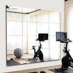 SLHOWOW Gym Mirrors - Full Body Length 16 Pcs Glass Mirror Tiles Wall Mounted, 12'' x 12'' Large Wall Mirror For Bedroom, Home Gym, Door