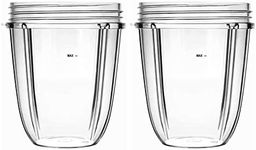 2Pcs18oz Replacement Cup Compatible with Nutribullet Blender 600W/900w/1000W/1200W Series,Blender Juicer Mixer Replacement Parts