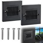 2Pcs Durable Brush Wall Plate Passthrough Wall Outlet Cable Entry Plate Standard Black Multifunction Cable Wall Grommet with 4 Screws for Decorate Wires Homes Offices Schools and Buildings