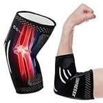 Compress Pro Medium Elbow Support Brace (1 Sleeve) - Compression Arm Splint for Tennis Elbow, Golfers Elbow, Weightlifting, Tendonitis, Sports/Fitness Injuries - Joint Relief Treatment for Men & Women