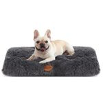 Nobleza Dog Bed Medium, Ultra Fluffy Thick Dog Beds Medium Washable, Soft Calming Anti Anxiety Dog Bed Dog Crate Mattress, Deluxe Plush Dog Mat with Anti-Slip Bottom, Dark Grey, 80x50x10cm