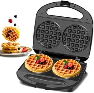 YASHE Double Mini Waffle Maker – Nonstick Cast Iron Waffle Machine, Automatic Temperature Control, Cool-Touch Handle