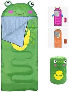 RasmussOn Sleeping Bag for Kids & Teens 3 Season Indoor and Outdoor Use, Lightweight, Warm and Water Resistant for Camping, Hiking, Traveling (Green)