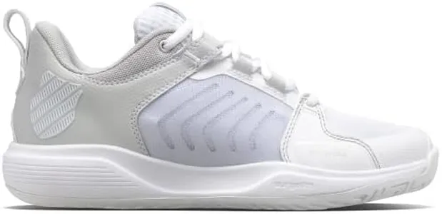 K-Swiss Women's Ultrashot Team Tennis Shoe, White/Lunar Rock/Silver, 9.5 M