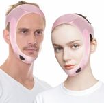 RemixOri Chin Strap for Sleeping, Silicone Jawline Shaper V Line Face Lift Mask for Women, 23"-27" Adjustable Double Chin Reducer Tape, Pink