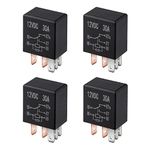 AIEX 4pcs Relay 12v 30a Automotive Relays 12v 5 Pin 12v Relay for Electrical Automotive Truck and Motorcycle