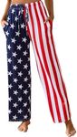 X-Image Women Comfy Casual Pajama Pants with Pockets & Drawstring, American Flag 1, XX-Large