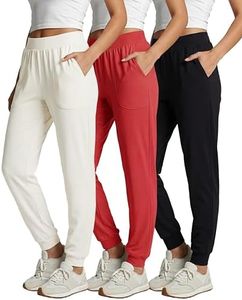 3 Pack Womens Pants Athletic Sweatpants Joggers Yoga Pajama Hiking Golf Gym Lounge Casual Pockets Sleep Activewear Running Summer Workout High Waisted Teen Active Athleisure Ribbed Ladies PJ