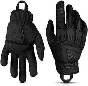 Glove Station - Impulse Guard Tactical Gloves for Men - Touch Screen Gloves Working Gloves Ideal for Sports & Outdoors, Motorcycle and Hunting - Black, Large