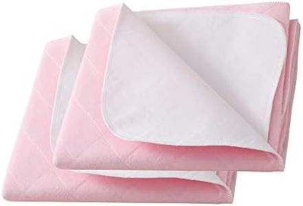 Beedsooth Juego de 2 Empapadores Cama Adultos,Almohadillas Reutilizable Lavables, Protector de Colchón Incontinencia 70x90cm, Rosado