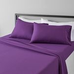 AmazonBasics Light-Weight Microfiber Sheet Set - Full, Plum