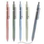 Cobee Aesthetic Ballpoint Pens, 0.5mm Retractable Gel Ink Pens Cute Ball Point Pen Black Smooth Writing Pastel Roller for School Office Gift Supplies 5 PCS (Morandi)