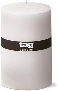 TAG Trade Associates Group Chapel 4X6 White Pillar Paraffin Wax Candle Unscented Drip-Free Long Burning 130 Hours For Home Decor Wedding Parties 4x6 White