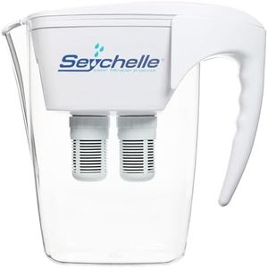 Seychelle pH2O Alkaline Water Filter Pitcher - pH Enhancing Filtration - 200 Gallon Capacity - USA-Made Filter, 64oz