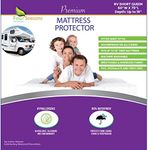 RV Short Queen Waterproof Mattress Protector (60" Wx75 L) - Fitted Sheet Style - Hypoallergenic Premium Quality Cover Protects Against Dust, Allergies