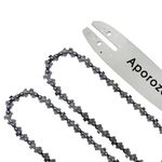 Aporozona 8inch Chainsaw Chain and bar, (2Chain+1bar 33DL 3/8LP 050) Replacement Accessories Chainsaw Blade Fits Portland 56808, Fits Black+Decker LPP120, Fits Sun Joe SWJ800E, Fits Craftsman