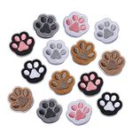 Nicime 14Pcs Paw Print Patches for Clothing, Iron on/Sew on Embroidery Applique Patches, Cute Paw Decorating DIY Craft Patches for Dresses Jeans Hats Shoes Shirts Jackets Backpacks
