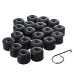 20 Pieces Wheel Nut Cap 17mm, Wheel Bolt Nut Caps Covers, Hexagonal Tire Nut Covers with Removal Tool Set for Cars, Black