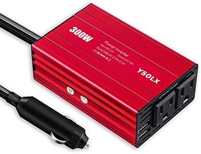 YSOLX 300W Car Power Inverter DC 12V to 110V AC, Car Plug Adapter Outlet with 4.2A Dual USB and 2 AC Outlet, Car Charger for Laptop Computer