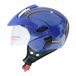 TVS Safety Riders unisex Helmet for Kids with Adjustable lock-ISI Certified for Bike and Cycle (Color:Blue with yellow)