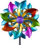 DREAMYSOUL Wind Spinner Outdoor Metal, 37" Kinetic Wind Spinners Colorful Wind Sculpture Yard Art for Garden Patio Lawn Decor