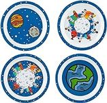 4 Piece Kid Space Themed Plate Set,