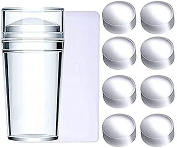 Luvadeyo Kit de tampons à ongles 1 pièce Tampon à Ongles Grattoir Kit de Manucure Française à Ongles à Tampon 8 Tampons 1 Grattoir 1 Tampon à Ongles pour Plaques de Tampon Ongles Tampon Ongles Gel