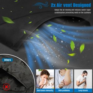 SIRUITON Garden Furniture Cover 250x250x90cm – Waterproof 420D Oxford, Heavy Duty, Black