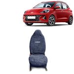 Kingsway® Grand I10 Nios Seat Cover for (Year 2023 Onwards), Towel Fabric Car Seat Covers Compatible with Hyundai Grand I10 Nios, Complete Set (Car Specific Front + Rear Seat Covers), Grey Color