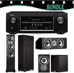 Denon AVR-S510BT Bundle 5.2 Channel Full 4K Ultra HD A/V Receiver with Bluetooth + A Polk Audio TSi Series Home Theater Speaker Package (TSi 400, TSi 100, CS10)