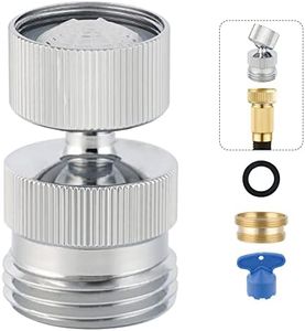 Hibbent Garden Hose Adapter Kit with Faucet Aerator Key for Bathroom Kitchen, Multi-Thread Sink Swivel Faucet Aerator Adapter to Connect Garden Hose, Chrome Finish
