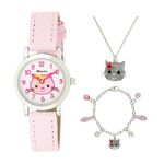 Ravel Children's 'Little Gems' Kitten Watch and Silver Plated Jewellery Set