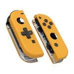 eXtremeRate Soft Touch Caution Yellow Joycon Handheld Controller Housing (D-Pad Version) w/Full Buttons, Replacement Shell Case for Nintendo Switch & Switch OLED Joy-Con – Console Shell NOT Included