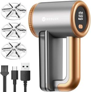 Fusselrasierer Elektrisch WiredLux - Wiederaufladbarer Fusselentferner für Kleidung & Möbel - Einstellbare 3-Fach Geschwindigkeit, 6-blättrige Klinge, LED-Anzeige, USB-Aufladung (Mineralisches Kupfer)
