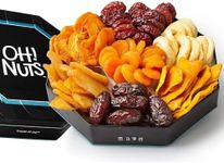 Dried Fruit Gift Basket 7 Variety Gift Tin Box - Gourmet Arrangement Platter - Healthy Food Snack Box for Birthday, Anniversary, Corporate - Gift for Women & Men (Dried Fruits) by Oh Nuts