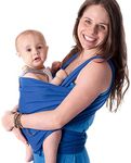 CuddleBug Baby Sling Carrier for Newborns - Infant Baby Wrap Carrier Newborn to Toddler up to 36 lbs - Lightweight & Hands Free Baby Sling Carrier (Blue)