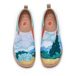 UIN Women's The National Gallery Collaborative Collection Slip Ons Fashion Art Painted Travel Shoes Van Gogh Wheatfield with Cypressess 260mm, UK Size 7, EU Size (41)