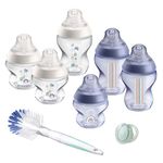 Tommee Tippee Closer to Nature Baby Bottle Starter Set, Breast-Like Teat with Anti-Colic Valve, Mixed sizes, Blue