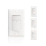 ECOELER PIR Motion Sensor Light Switch, Occupancy Motion Detector Wall Switch with Sensitivity & Delay Adjustable, Neutral Wire Required, Single Pole, for Hallway, Bathroom, Storage Room, 4 Pack