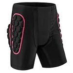 SM SunniMix Mens Womens Hip Impact Padded Short Pants for Ski Skiing Skating Snowboard Cycling, Pink, M