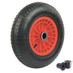 Select Hardware 14" 350mm Pneumatic Wheel with 25mm Bore & 13mm Optional Reducer for Wheelbarrow, Replacement Inflatable Tyre 3.50-8, 100kg Capacity